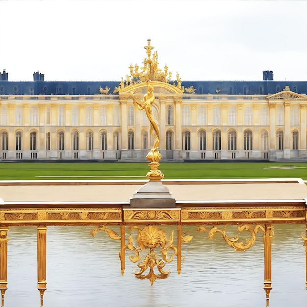 Famous palace Versailles with beautiful gardens outdoors near Paris France The Palace Versailles