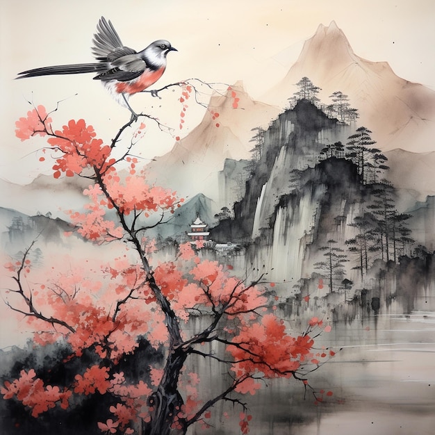 Photo famous sumi e paintings easy painting for beginners japanese wave painting artist