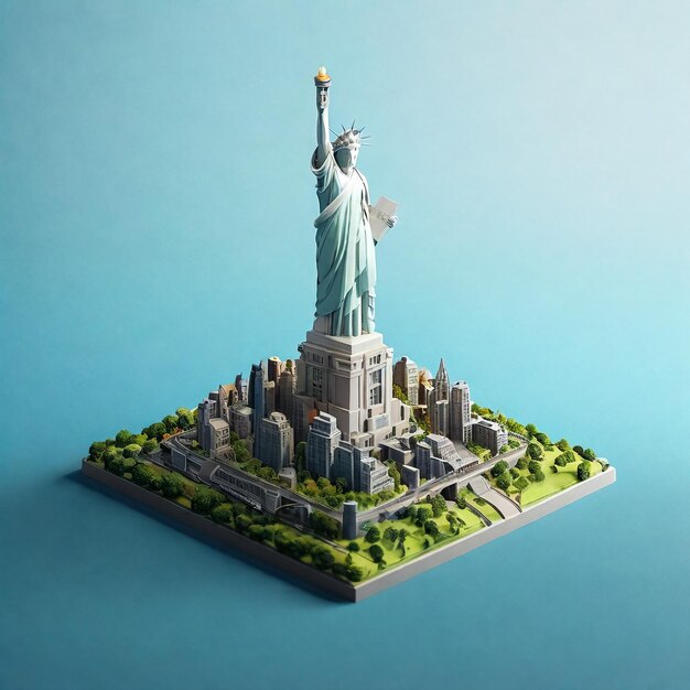 Famous symbols of New York city Traveling to America