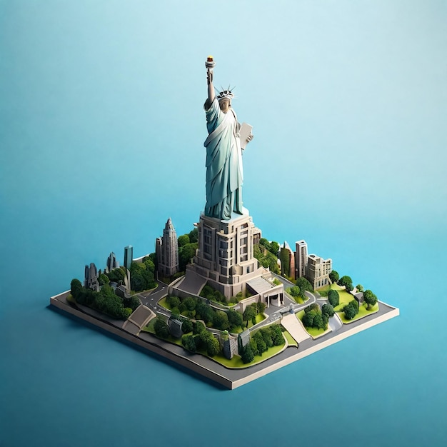 Famous symbols of New York city Traveling to America