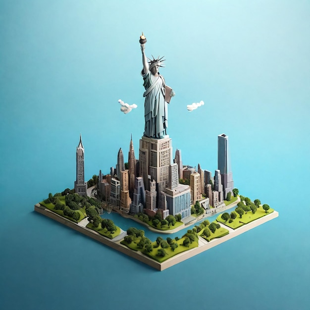 Famous symbols of New York city Traveling to America