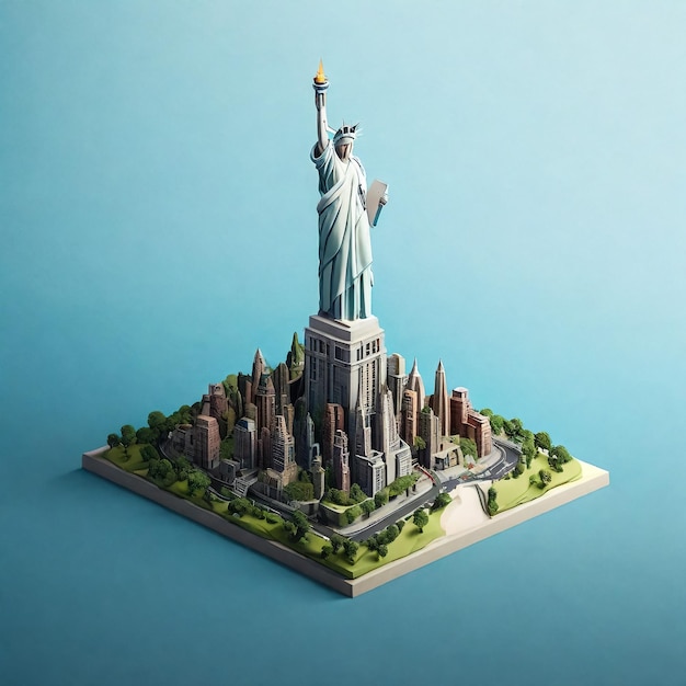 Famous symbols of New York city Traveling to America