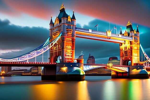 Photo famous tower bridge in the evening london england