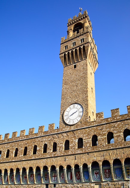 Famous tower of Palazzo Vecchio, Florence, Italy