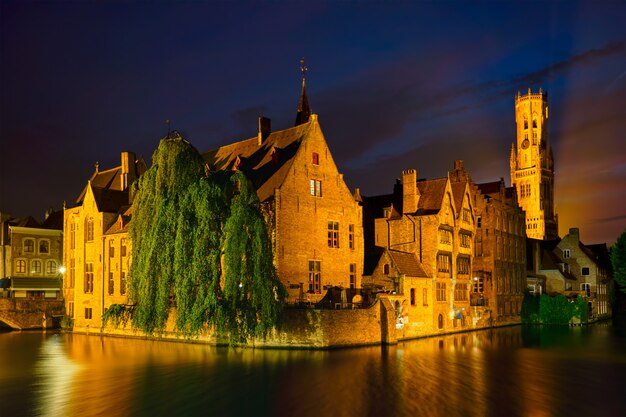 Famous view of Bruges, Belgium