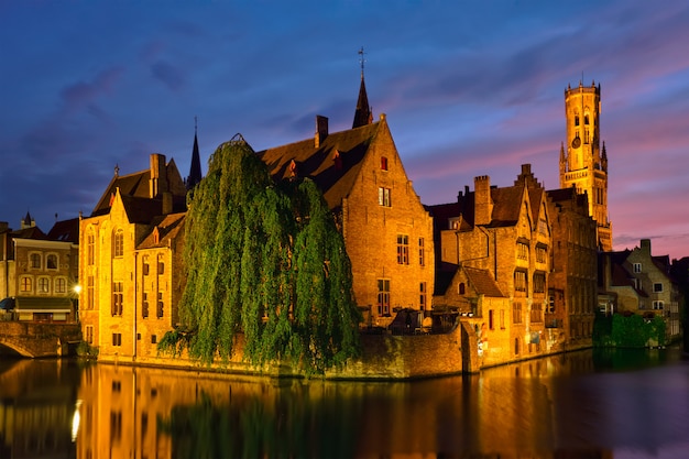 Famous view of Bruges, Belgium