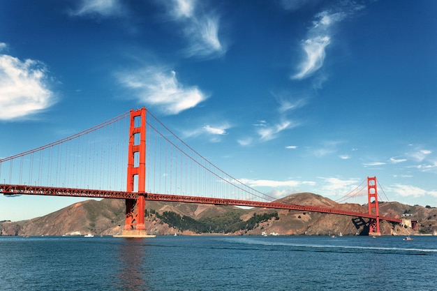 Photo famous view of golden gate bridge in san francisco, california, usa
