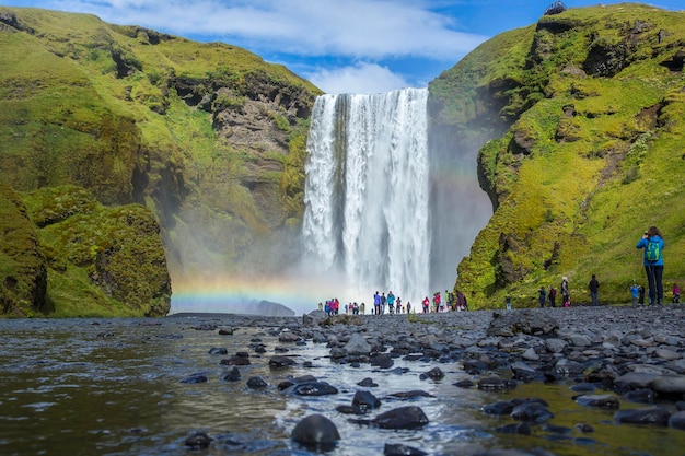 The famous waterfall visited by hundreds of daily tourists photo from the river