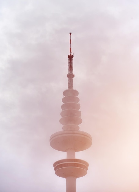 Famous White Needle Heinrich Hertz Turm TV Tower in Hamburg Germany