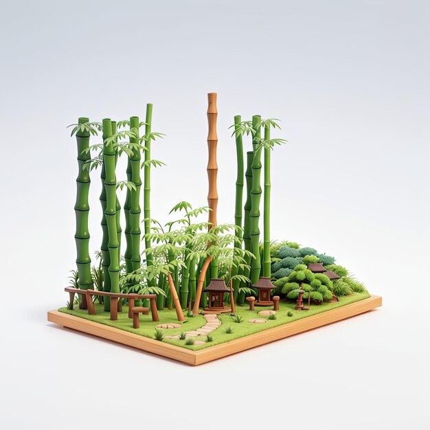 Famouse locatie isometrische scène miniatuur diaroma kunst zijaanzicht