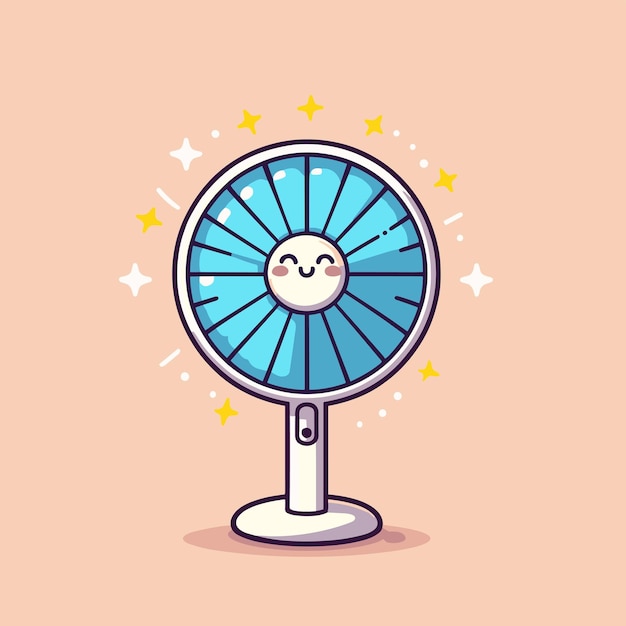 Photo fan air cooling for summer element sticker