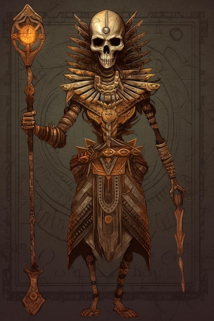 The fan drawing of a skeletal character for a game