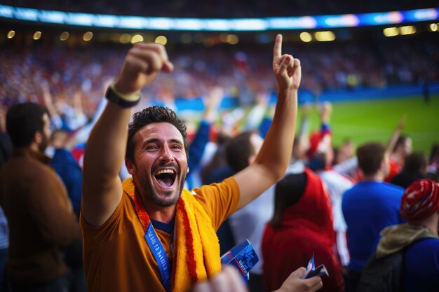 Fan at professional soccer match