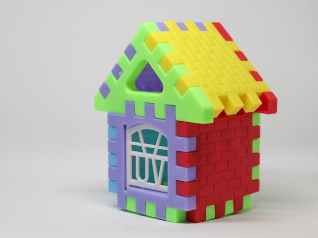 Fancy block house toy isolated white