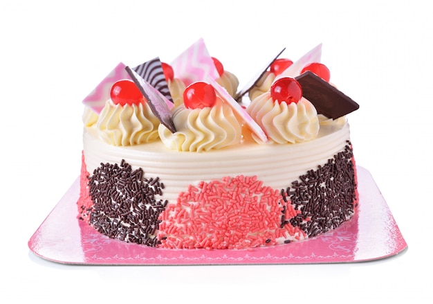 Fancy cake on white background