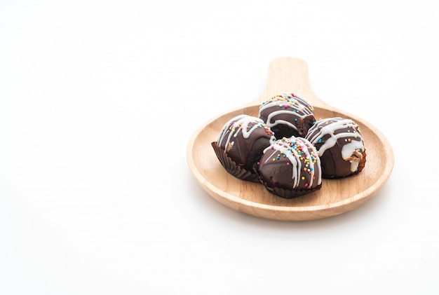 fancy chocolate ball on plate