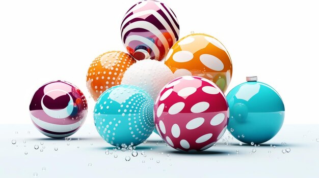 Photo fancy christmas balls christmas tree decorations elegant modern muticolor christmas balls