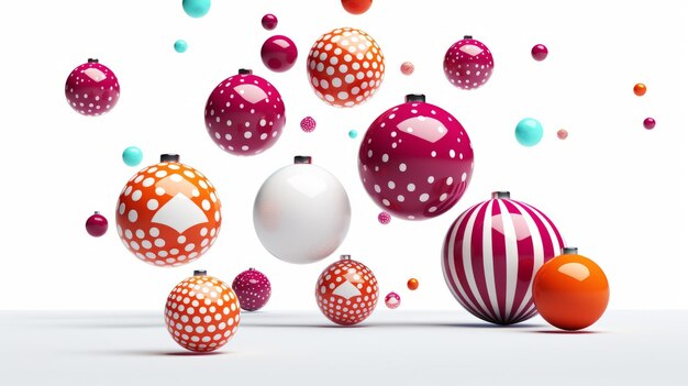 Photo fancy christmas balls christmas tree decorations elegant modern muticolor christmas balls