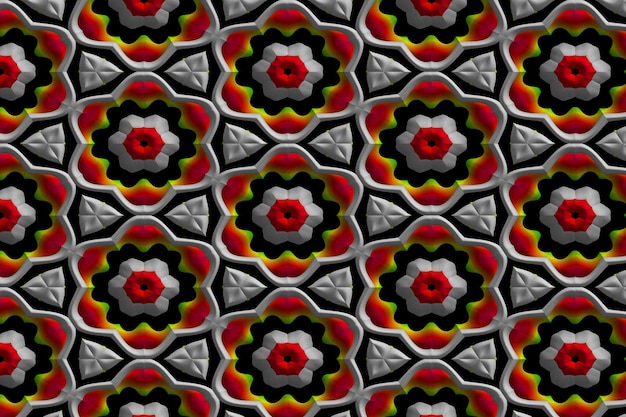 Photo fancy floweer pattern tile design