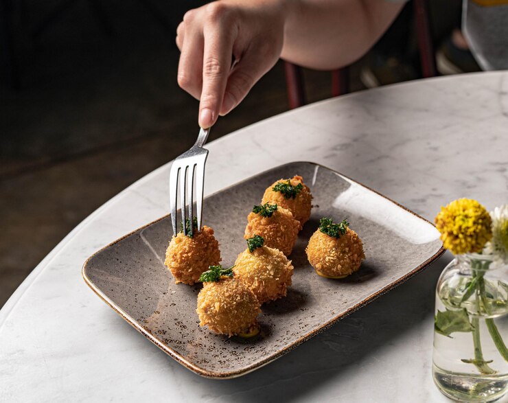 Fancy Food inside a bar and restaurant