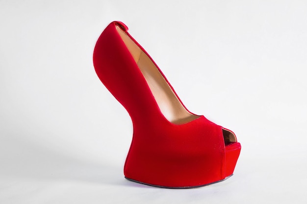 Fancy rode schoenen met hoge hakken