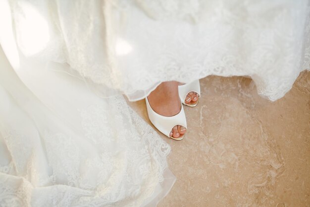 Scarpe da sposa eleganti. scarpe da sposa.