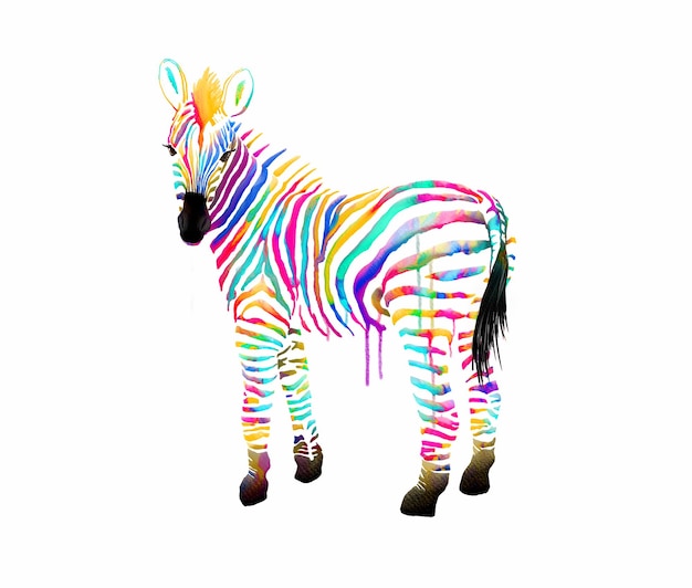 Fancy Zebra with Colorful Stripes