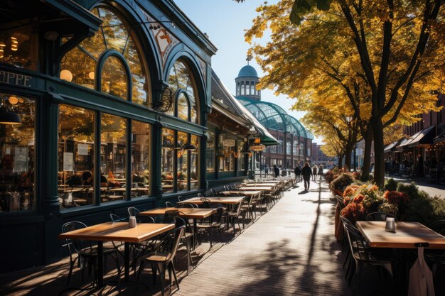 Photo faneuil hall colors movement and life in boston generative ia