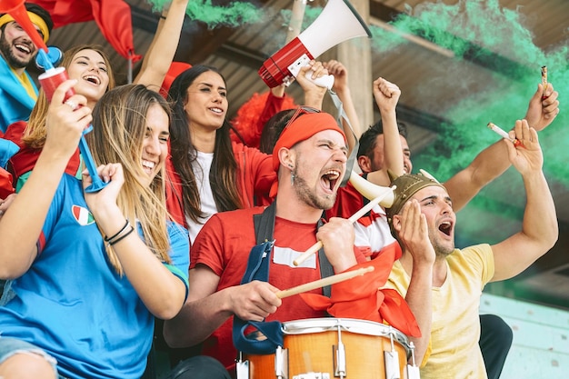 Photo fans cheering in stadium