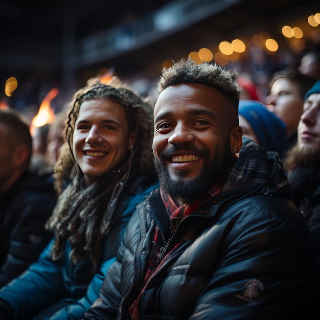 Fans van de kampioensavond zitten op de tribune