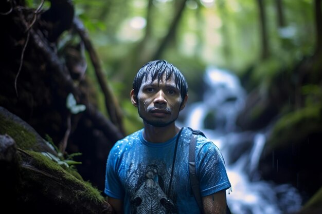 Fantasie Man ontmoet de natuur in een filmavatar Generatieve AI