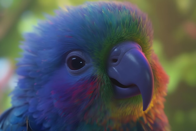 Fantasie schattige regenboogvogel geschikt voor kinderen boek neuraal netwerk ai gegenereerd