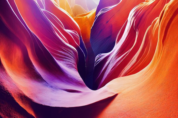 Fantasieconcept met een Antelope Canyon Arizona USA Een prachtige en prachtig gekleurde canyon