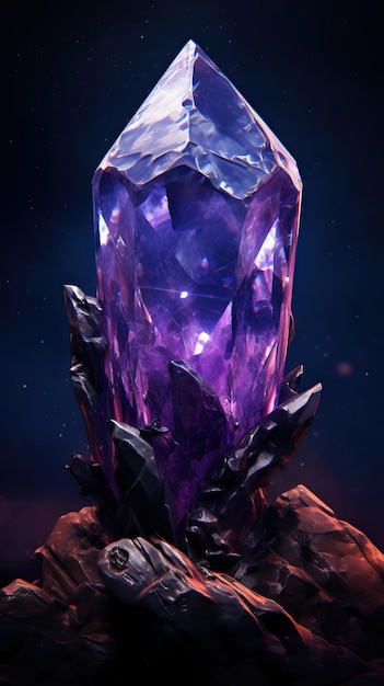 Fantasiekristal met prachtige paarse fonkeling