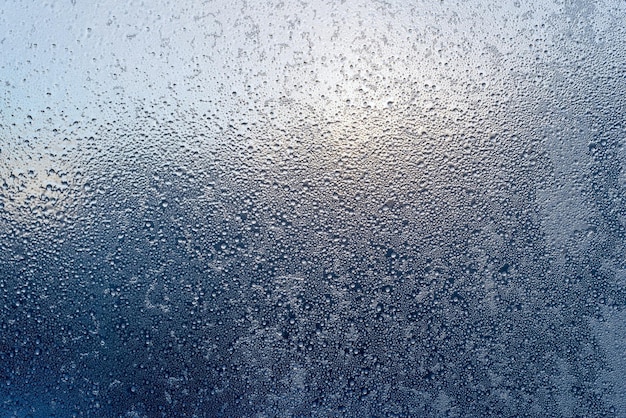 Fantastic abstract pattern frozen water on a glass