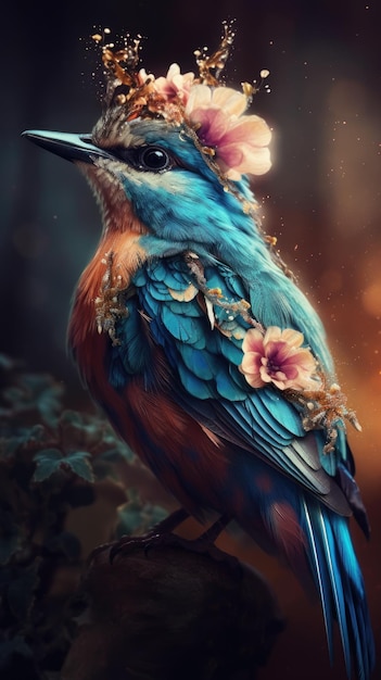 Fantastic bird in a fairytale style generative ai