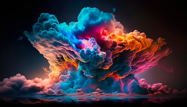 Fantastic clolored night clouds generative ai