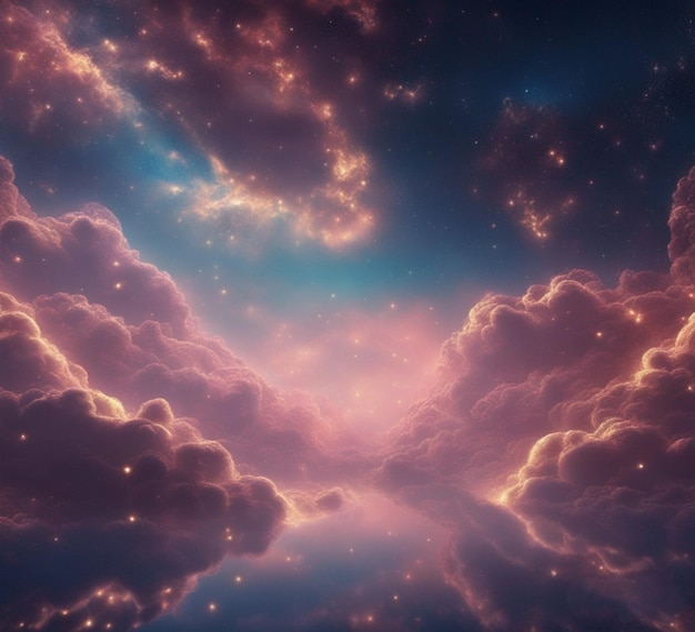 AI を使用した幻想的な雲の背景
