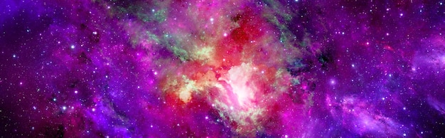 우주에 별이 있는 환상적인 다채로운 깊은 우주 성운