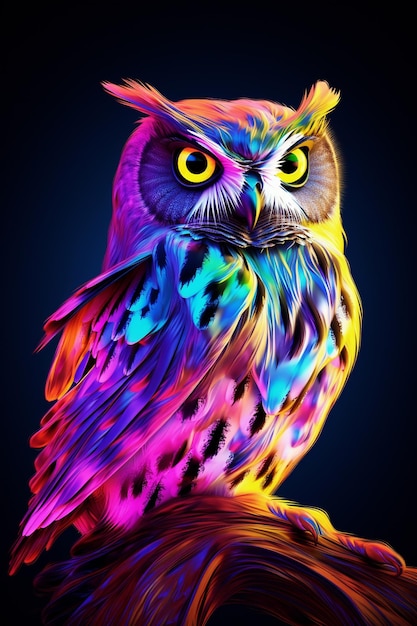 fantastic and cute Surreal owl illustration