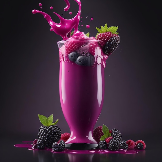 Fantastic decorated mixed berry shake