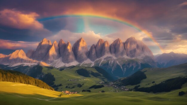 イタリア ドロミテ アルプスの素晴らしい劇的な景色素晴らしい自然の風景