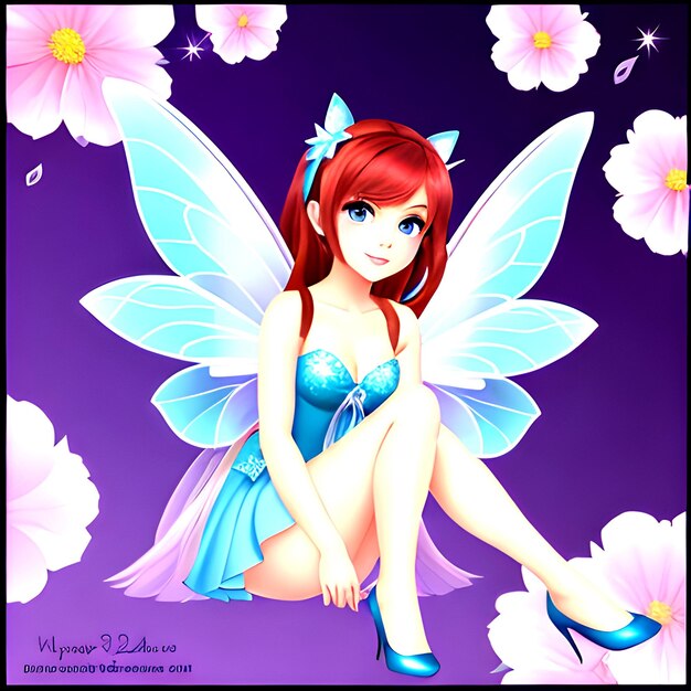 Fantastic fairy girl cartoon characterai generated