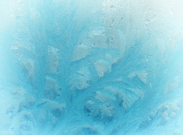 Fantastic fairy-like light blue frost pattern