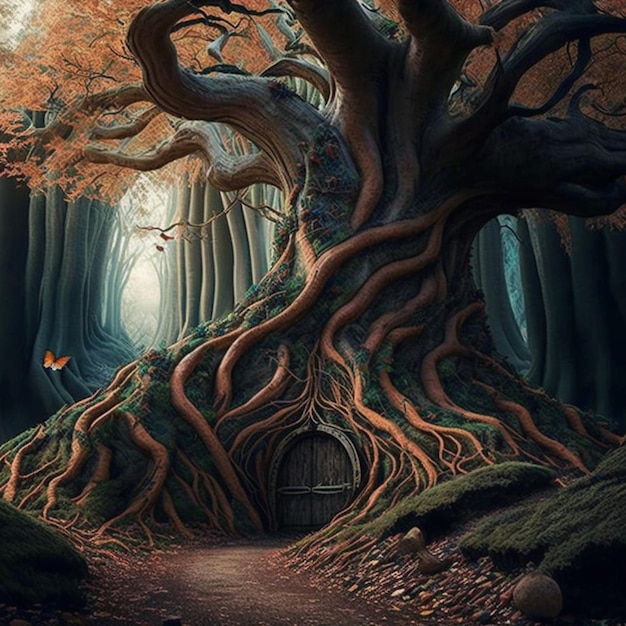幻想的で妖精の森