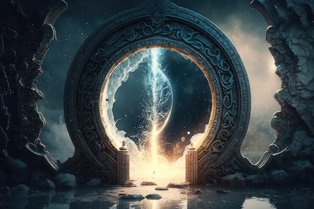 A fantastic gate a portal to another world Generative Ai