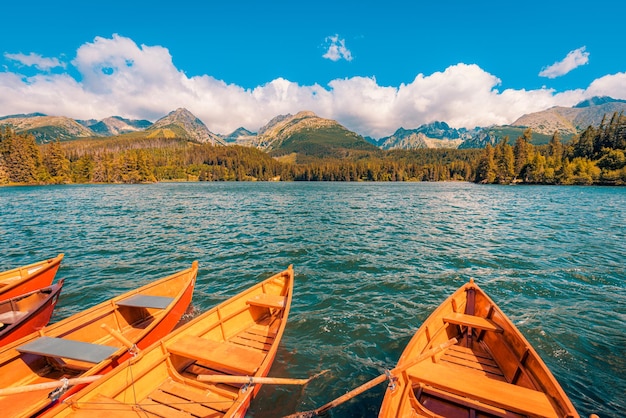 Fantastic mountain lake in National Park High Tatra Europe Dramatic nature scenic Beauty world