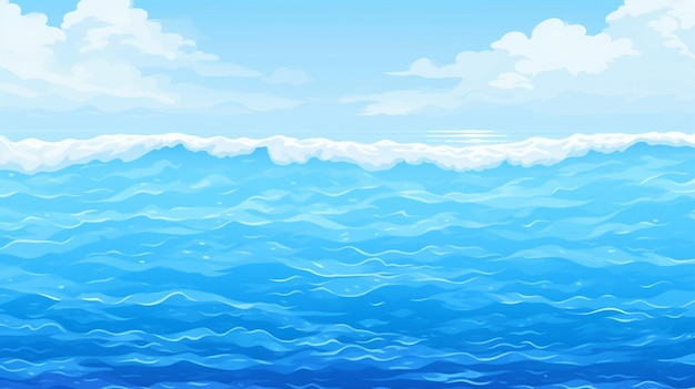 Fantastic Pixel Art Water achtergrond Naadloze zee textuur achtergrond