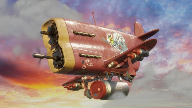 Fantastic red 3d plane