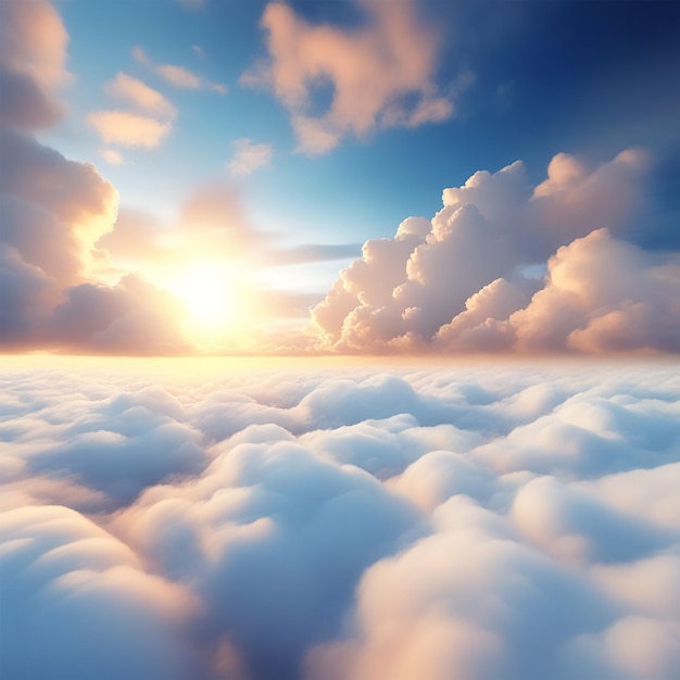 Fantastic Soft White Clouds Against a Blue Sky Background